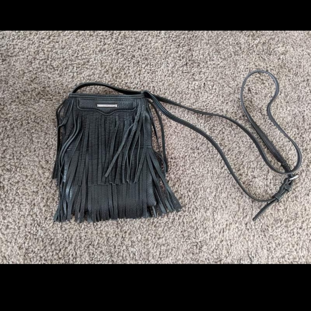 Rebecca Minkoff Black Fringe Crossbody Purse